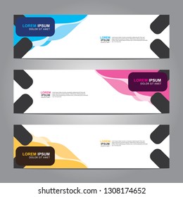Vector abstract web banner design template. Collection of web banner template. Abstract geometric web design banner template isolated on grey background. Header - landing page Web Design Elements