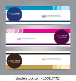 Vector abstract web banner design template. Collection of web banner template. Abstract geometric web design banner template isolated on grey background. Header - landing page Web Design Elements
