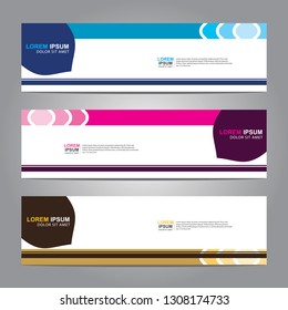 Vector abstract web banner design template. Collection of web banner template. Abstract geometric web design banner template isolated on grey background. Header - landing page Web Design Elements
