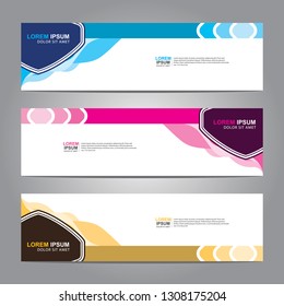 Vector abstract web banner design template. Collection of web banner template. Abstract geometric web design banner template isolated on grey background. Header - landing page Web Design Elements