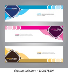 Vector abstract web banner design template. Collection of web banner template. Abstract geometric web design banner template isolated on grey background. Header - landing page Web Design Elements