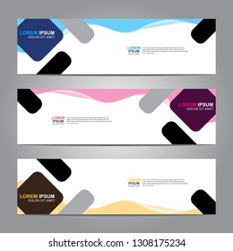 Vector abstract web banner design template. Collection of web banner template. Abstract geometric web design banner template isolated on grey background. Header - landing page Web Design Elements