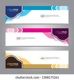 Vector abstract web banner design template. Collection of web banner template. Abstract geometric web design banner template isolated on grey background. Header - landing page Web Design Elements