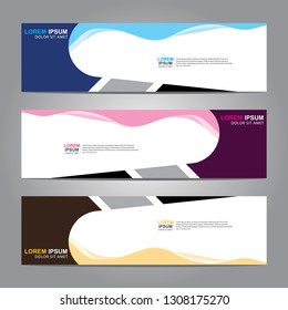 Vector abstract web banner design template. Collection of web banner template. Abstract geometric web design banner template isolated on grey background. Header - landing page Web Design Elements