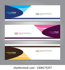 Vector abstract web banner design template. Collection of web banner template. Abstract geometric web design banner template isolated on grey background. Header - landing page Web Design Elements