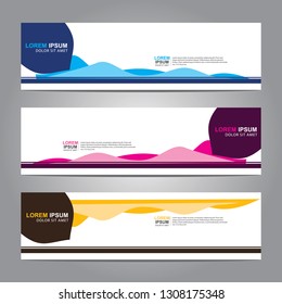 Vector abstract web banner design template. Collection of web banner template. Abstract geometric web design banner template isolated on grey background. Header - landing page Web Design Elements