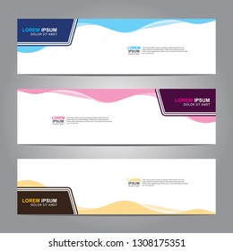 Vector abstract web banner design template. Collection of web banner template. Abstract geometric web design banner template isolated on grey background. Header - landing page Web Design Elements