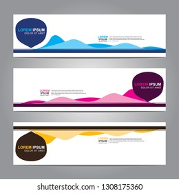 Vector abstract web banner design template. Collection of web banner template. Abstract geometric web design banner template isolated on grey background. Header - landing page Web Design Elements