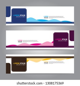 Vector abstract web banner design template. Collection of web banner template. Abstract geometric web design banner template isolated on grey background. Header - landing page Web Design Elements