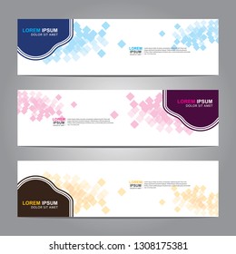 Vector abstract web banner design template. Collection of web banner template. Abstract geometric web design banner template isolated on grey background. Header - landing page Web Design Elements