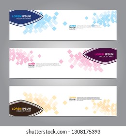 Vector abstract web banner design template. Collection of web banner template. Abstract geometric web design banner template isolated on grey background. Header - landing page Web Design Elements