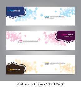 Vector abstract web banner design template. Collection of web banner template. Abstract geometric web design banner template isolated on grey background. Header - landing page Web Design Elements