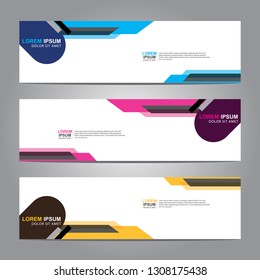 Vector abstract web banner design template. Collection of web banner template. Abstract geometric web design banner template isolated on grey background. Header - landing page Web Design Elements