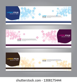 Vector abstract web banner design template. Collection of web banner template. Abstract geometric web design banner template isolated on grey background. Header - landing page Web Design Elements