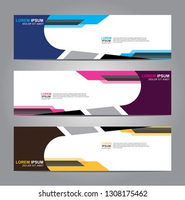 Vector abstract web banner design template. Collection of web banner template. Abstract geometric web design banner template isolated on grey background. Header - landing page Web Design Elements