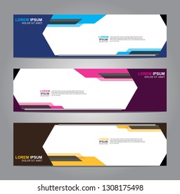 Vector abstract web banner design template. Collection of web banner template. Abstract geometric web design banner template isolated on grey background. Header - landing page Web Design Elements