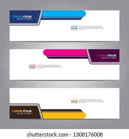 Vector abstract web banner design template. Collection of web banner template. Abstract geometric web design banner template isolated on grey background. Header - landing page Web Design Elements