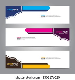 Vector abstract web banner design template. Collection of web banner template. Abstract geometric web design banner template isolated on grey background. Header - landing page Web Design Elements