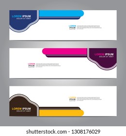 Vector abstract web banner design template. Collection of web banner template. Abstract geometric web design banner template isolated on grey background. Header - landing page Web Design Elements