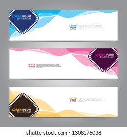 Vector abstract web banner design template. Collection of web banner template. Abstract geometric web design banner template isolated on grey background. Header - landing page Web Design Elements
