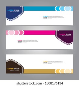 Vector abstract web banner design template. Collection of web banner template. Abstract geometric web design banner template isolated on grey background. Header - landing page Web Design Elements