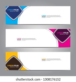 Vector abstract web banner design template. Collection of web banner template. Abstract geometric web design banner template isolated on grey background. Header - landing page Web Design Elements