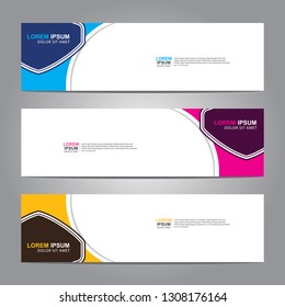 Vector abstract web banner design template. Collection of web banner template. Abstract geometric web design banner template isolated on grey background. Header - landing page Web Design Elements