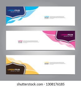 Vector abstract web banner design template. Collection of web banner template. Abstract geometric web design banner template isolated on grey background. Header - landing page Web Design Elements
