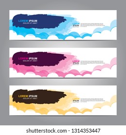 Vector abstract web banner design template. Collection of web banner template. Abstract geometric web design banner template isolated on grey background. Header - landing page Web Design Elements