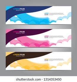 Vector abstract web banner design template. Collection of web banner template. Abstract geometric web design banner template isolated on grey background. Header - landing page Web Design Elements