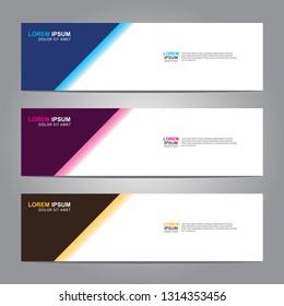 Vector abstract web banner design template. Collection of web banner template. Abstract geometric web design banner template isolated on grey background. Header - landing page Web Design Elements