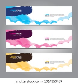 Vector abstract web banner design template. Collection of web banner template. Abstract geometric web design banner template isolated on grey background. Header - landing page Web Design Elements