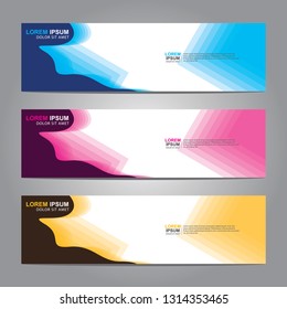 Vector abstract web banner design template. Collection of web banner template. Abstract geometric web design banner template isolated on grey background. Header - landing page Web Design Elements