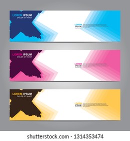 Vector abstract web banner design template. Collection of web banner template. Abstract geometric web design banner template isolated on grey background. Header - landing page Web Design Elements