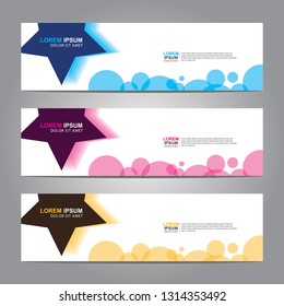 Vector abstract web banner design template. Collection of web banner template. Abstract geometric web design banner template isolated on grey background. Header - landing page Web Design Elements