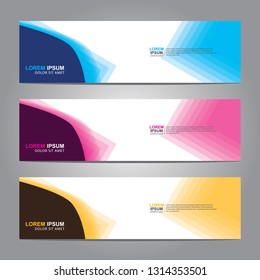 Vector abstract web banner design template. Collection of web banner template. Abstract geometric web design banner template isolated on grey background. Header - landing page Web Design Elements