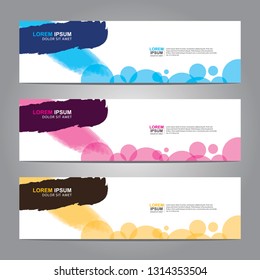 Vector abstract web banner design template. Collection of web banner template. Abstract geometric web design banner template isolated on grey background. Header - landing page Web Design Elements