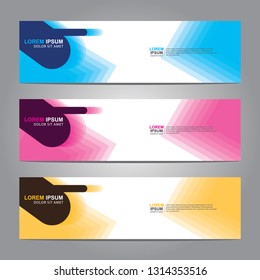 Vector abstract web banner design template. Collection of web banner template. Abstract geometric web design banner template isolated on grey background. Header - landing page Web Design Elements