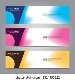 Vector abstract web banner design template. Collection of web banner template. Abstract geometric web design banner template isolated on grey background. Header - landing page Web Design Elements