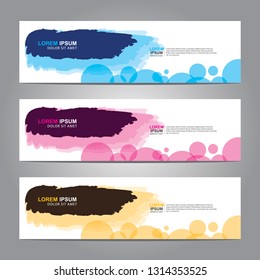 Vector abstract web banner design template. Collection of web banner template. Abstract geometric web design banner template isolated on grey background. Header - landing page Web Design Elements