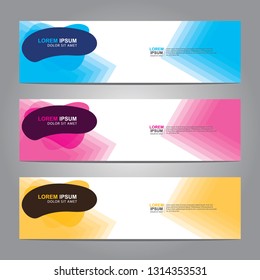 Vector abstract web banner design template. Collection of web banner template. Abstract geometric web design banner template isolated on grey background. Header - landing page Web Design Elements