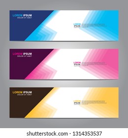 Vector abstract web banner design template. Collection of web banner template. Abstract geometric web design banner template isolated on grey background. Header - landing page Web Design Elements