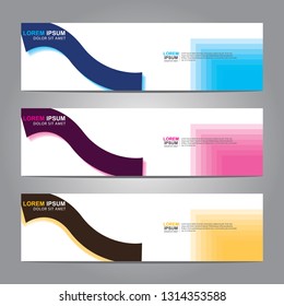 Vector abstract web banner design template. Collection of web banner template. Abstract geometric web design banner template isolated on grey background. Header - landing page Web Design Elements