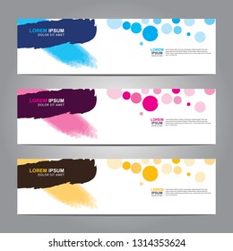 Vector abstract web banner design template. Collection of web banner template. Abstract geometric web design banner template isolated on grey background. Header - landing page Web Design Elements