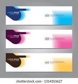 Vector abstract web banner design template. Collection of web banner template. Abstract geometric web design banner template isolated on grey background. Header - landing page Web Design Elements