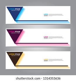 Vector abstract web banner design template. Collection of web banner template. Abstract geometric web design banner template isolated on grey background. Header - landing page Web Design Elements