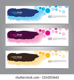 Vector abstract web banner design template. Collection of web banner template. Abstract geometric web design banner template isolated on grey background. Header - landing page Web Design Elements