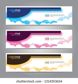Vector abstract web banner design template. Collection of web banner template. Abstract geometric web design banner template isolated on grey background. Header - landing page Web Design Elements
