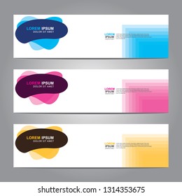 Vector abstract web banner design template. Collection of web banner template. Abstract geometric web design banner template isolated on grey background. Header - landing page Web Design Elements