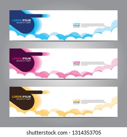 Vector abstract web banner design template. Collection of web banner template. Abstract geometric web design banner template isolated on grey background. Header - landing page Web Design Elements